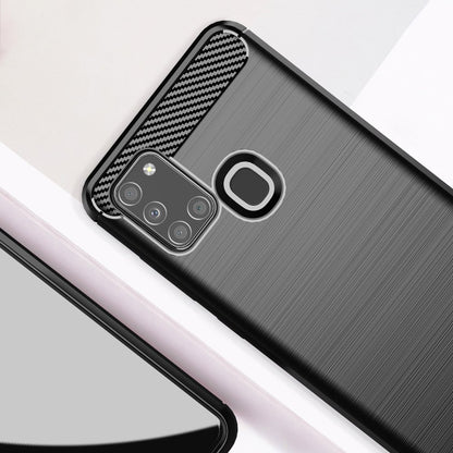 Maska za Samsung Galaxy A21s A217, Techsuit, Karbon, Crna