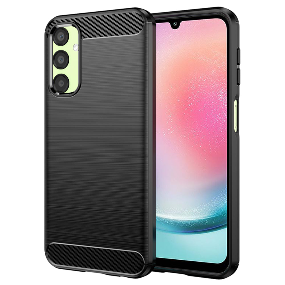 Maska za Samsung Galaxy A24 4G A245, Techsuit, Karbon, Crna
