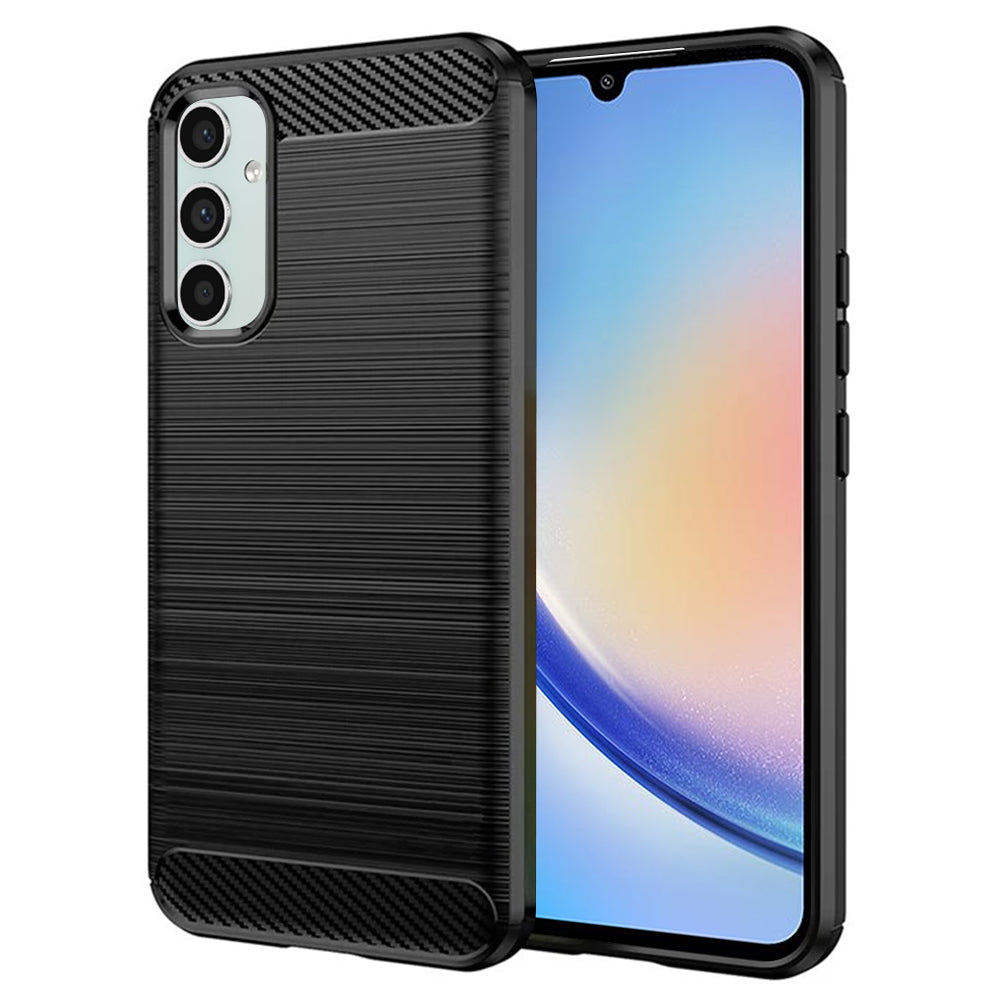 Maska za Samsung Galaxy A34 A346, Techsuit, Karbon, Crna
