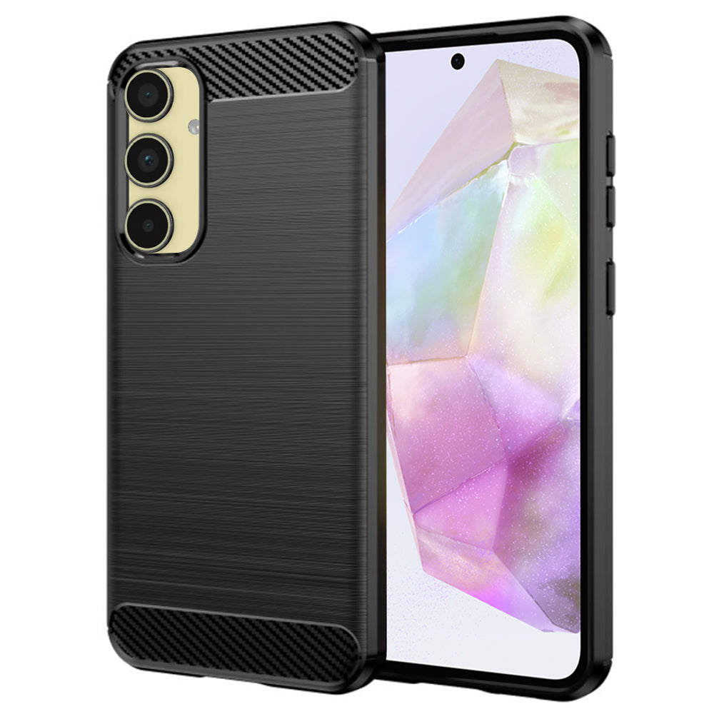 Maska za Samsung Galaxy A35 5G A356, Techsuit, Karbon, Crna