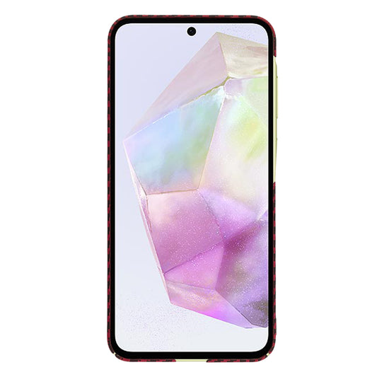 Maska za Samsung Galaxy A35 5G A356, Techsuit, Carbonite FiberShell, Crvena
