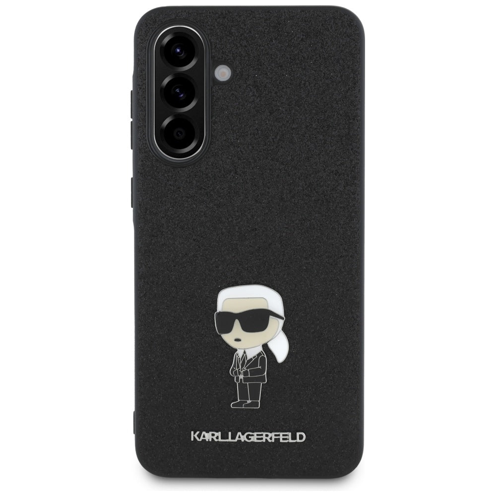 Futrola za Samsung Galaxy A36 A366, Karl Lagerfeld, Glitter Fixed Ikonik Karl, Crna