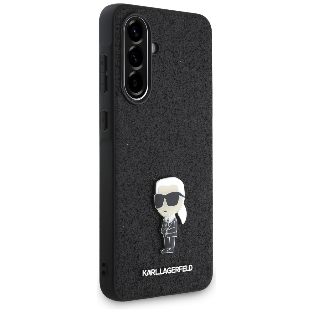 Futrola za Samsung Galaxy A36 A366, Karl Lagerfeld, Glitter Fixed Ikonik Karl, Crna