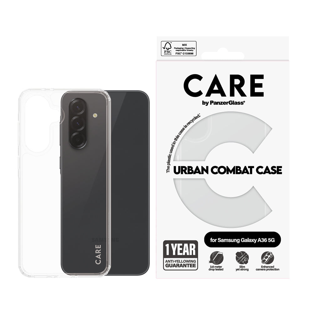Futrola za Samsung Galaxy A36 A366, PanzerGlass, Care Urban Combat, Prozirna