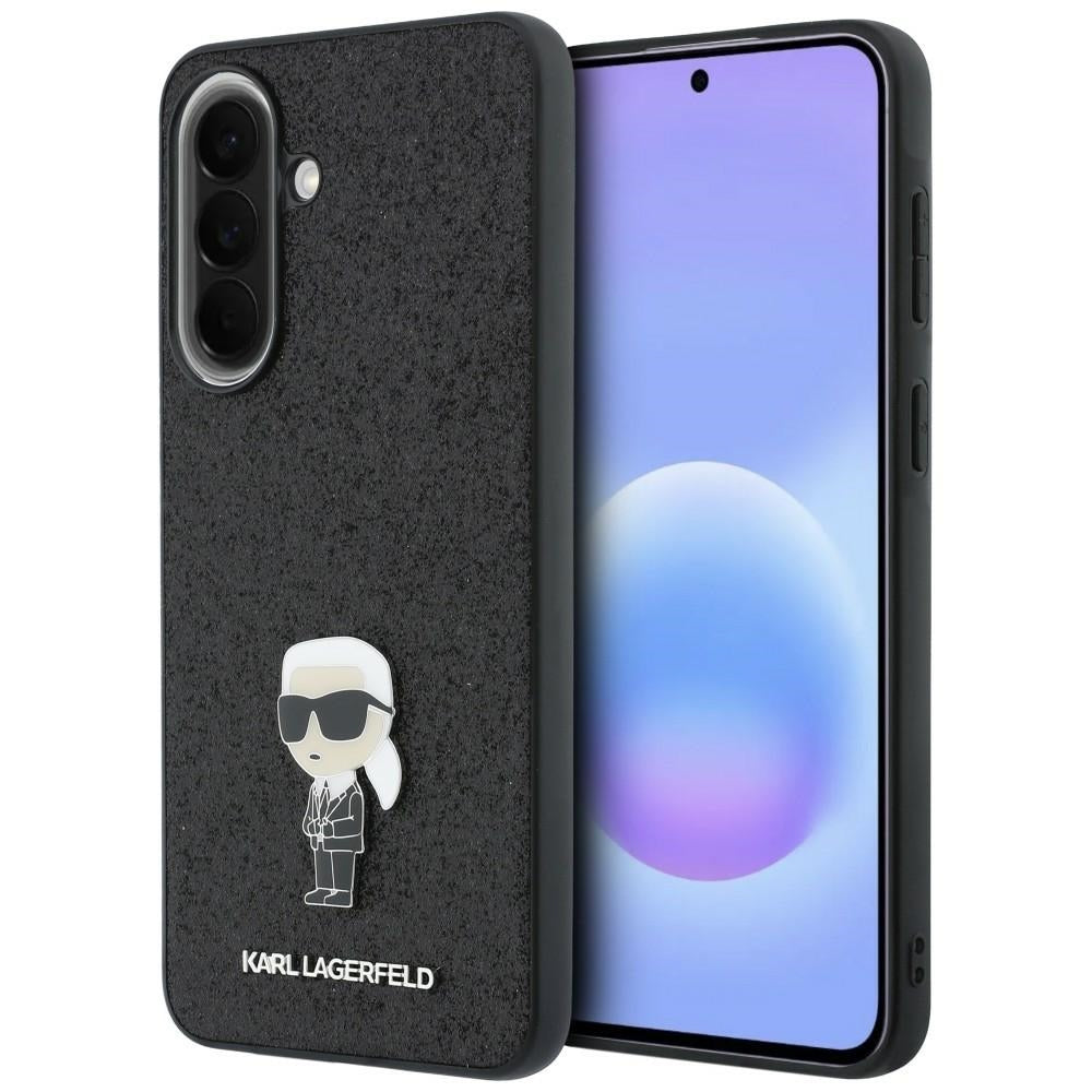 Maska za Samsung Galaxy A37 5G, Karl Lagerfeld, Glitter Fixed Ikonik Karl, Crna