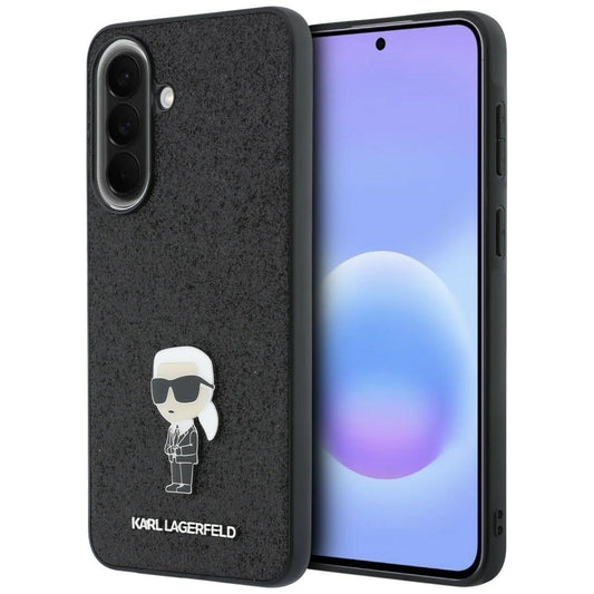 Maska za Samsung Galaxy A37 5G, Karl Lagerfeld, Glitter Fixed Ikonik Karl, Crna