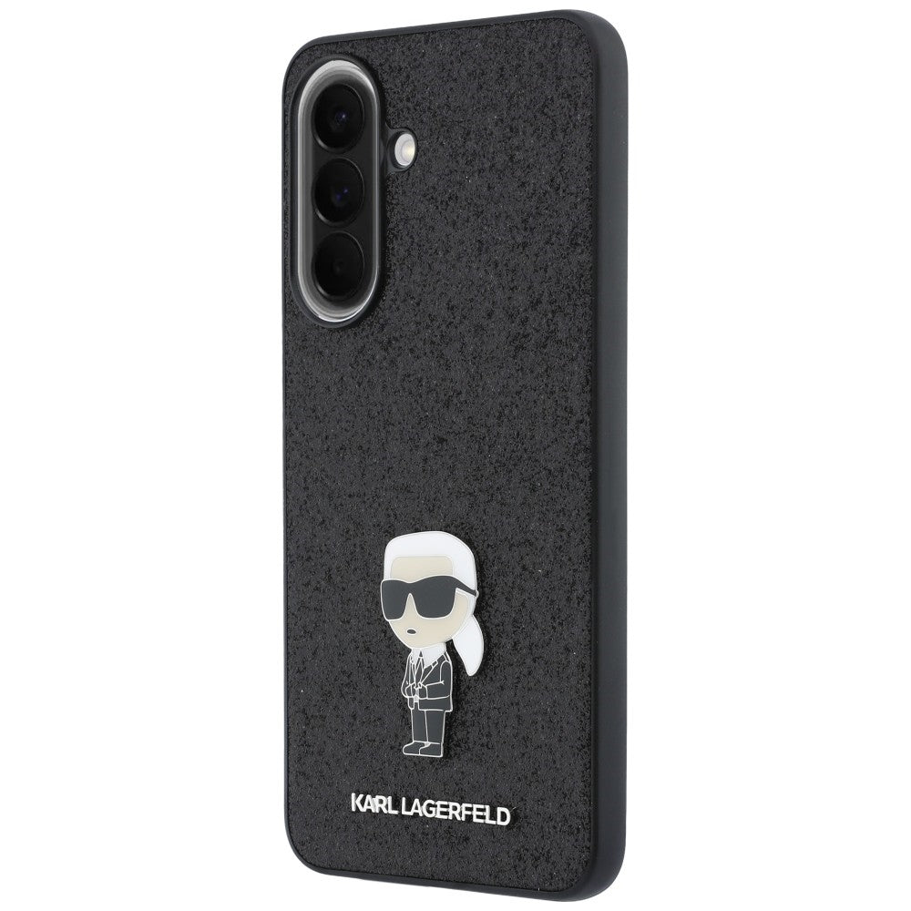Maska za Samsung Galaxy A37 5G, Karl Lagerfeld, Glitter Fixed Ikonik Karl, Crna