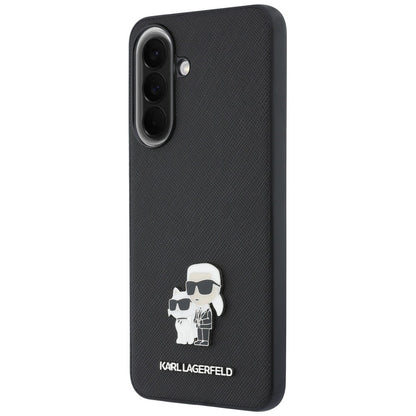 Maska za Samsung Galaxy A37 5G, Karl Lagerfeld, Saffiano Karl & Choupette Metal, Crna