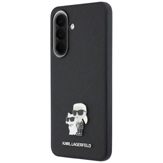 Maska za Samsung Galaxy A37 5G, Karl Lagerfeld, Saffiano Karl & Choupette Metal, Crna