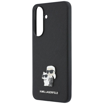 Maska za Samsung Galaxy A37 5G, Karl Lagerfeld, Saffiano Karl & Choupette Metal, Crna