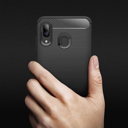 Maska za Samsung Galaxy A40 A405, Techsuit, Karbon, Crna