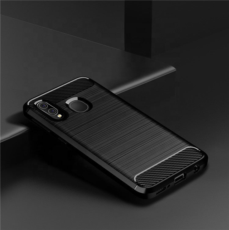 Maska za Samsung Galaxy A40 A405, Techsuit, Karbon, Crna