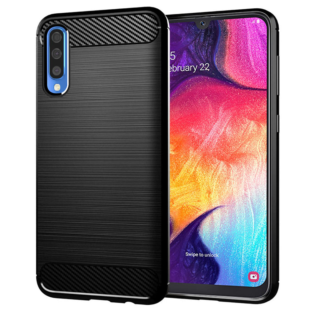 Maska za Samsung Galaxy A50s A507 / A30s A307 / A50 A505, Techsuit, Karbon, Crna