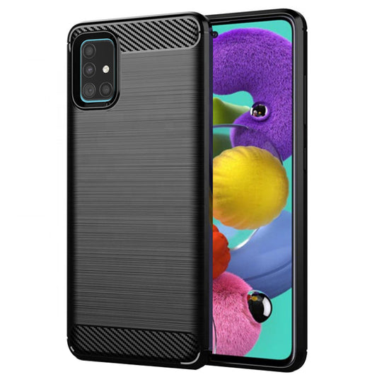 Maska za Samsung Galaxy A51 A515, Techsuit, Karbon, Crna