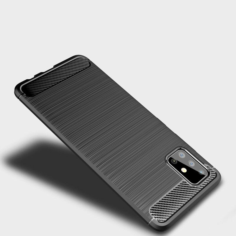 Maska za Samsung Galaxy A51 A515, Techsuit, Karbon, Crna