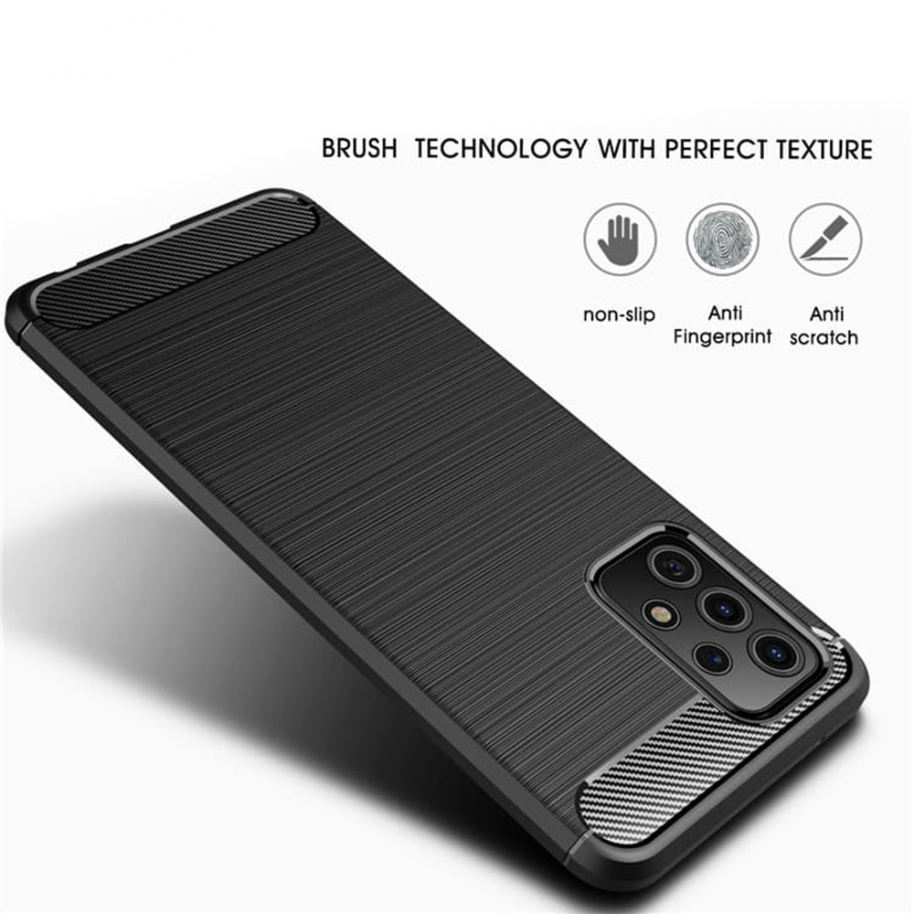 Maska za Samsung Galaxy A52s 5G A528 / A52 5G A526 / A52 A525, Techsuit, Karbon, Crna