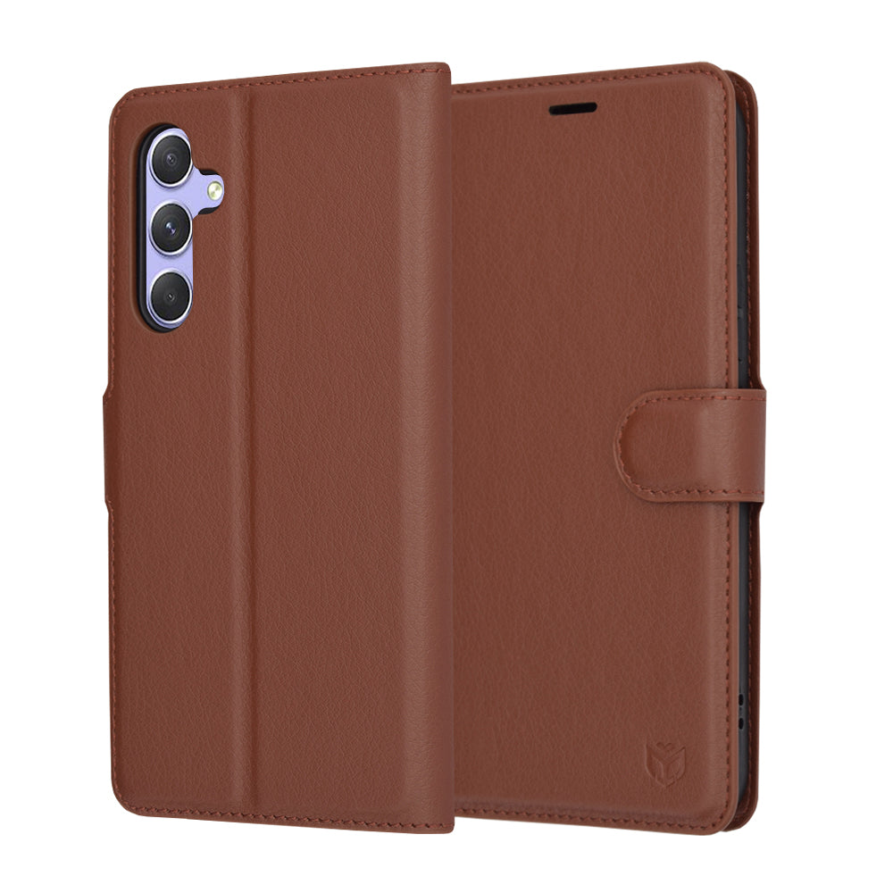 Futrola za Samsung Galaxy A54 A546, Techsuit, Kožna Folio, Smeđa