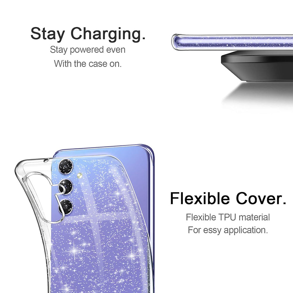 Maska za Samsung Galaxy A54 A546, Techsuit, SparkleSkin, Prozirna