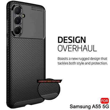 Maska za Samsung Galaxy A55 5G A556, Techsuit, CarbonFiber, Crna