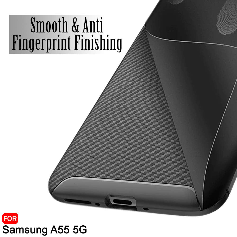 Maska za Samsung Galaxy A55 5G A556, Techsuit, CarbonFiber, Crna