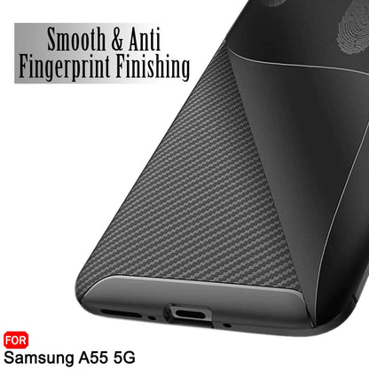 Maska za Samsung Galaxy A55 5G A556, Techsuit, CarbonFiber, Crna