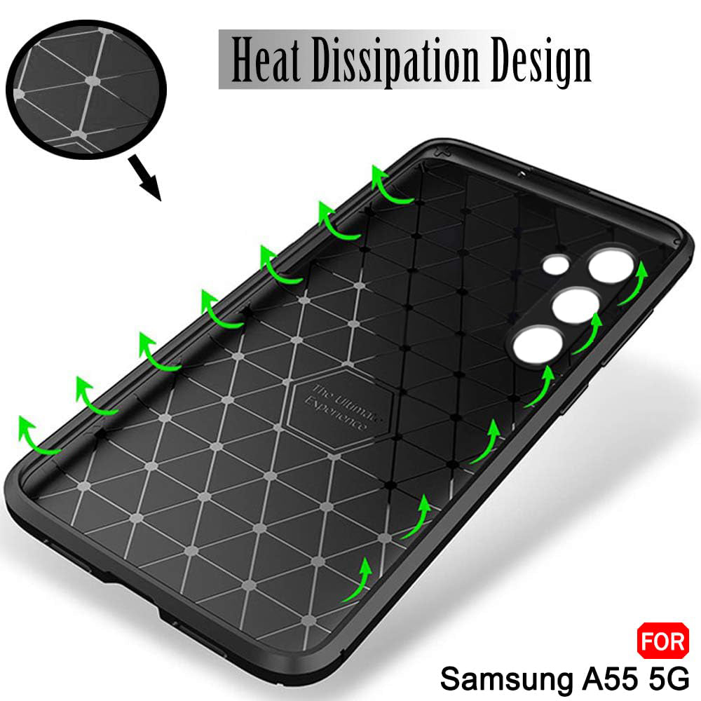 Maska za Samsung Galaxy A55 5G A556, Techsuit, CarbonFiber, Crna