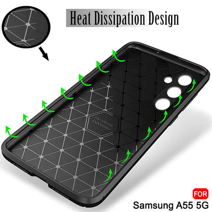 Maska za Samsung Galaxy A55 5G A556, Techsuit, CarbonFiber, Crna