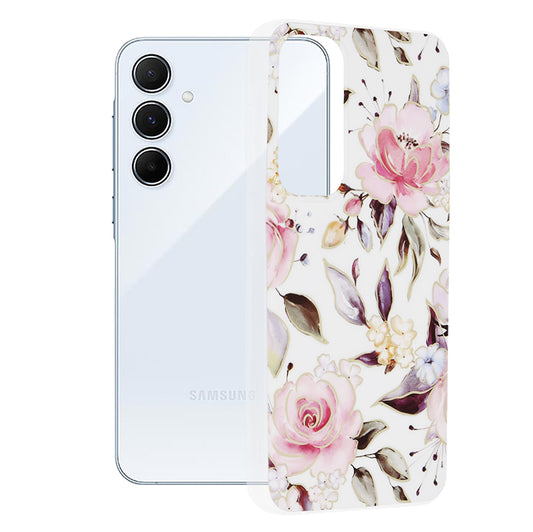 Maska za Samsung Galaxy A55 5G A556, Techsuit, Marble, Bijela