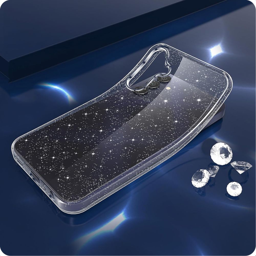 Maska za Samsung Galaxy A55 5G A556, Techsuit, SparkleSkin, Prozirna