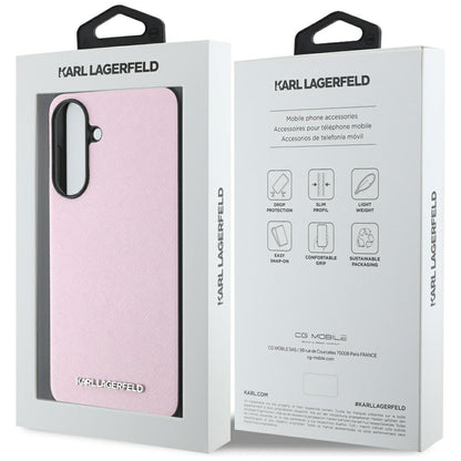 Futrola za Samsung Galaxy A56 A566, Karl Lagerfeld, Saffiano Metal Logo, Roza