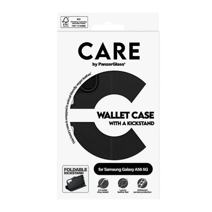 Futrola za Samsung Galaxy A56 A566, PanzerGlass, Care Feature Kickstand Wallet, Crna