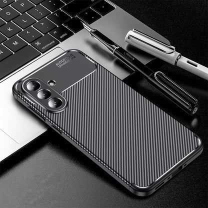 Maska za Samsung Galaxy A56 A566, Techsuit, CarbonFiber, Crna