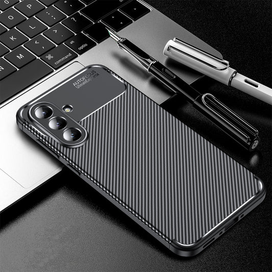Maska za Samsung Galaxy A56 A566, Techsuit, CarbonFiber, Crna