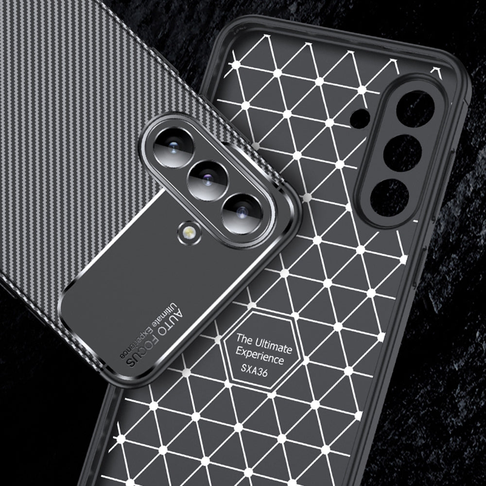 Maska za Samsung Galaxy A56 A566, Techsuit, CarbonFiber, Crna