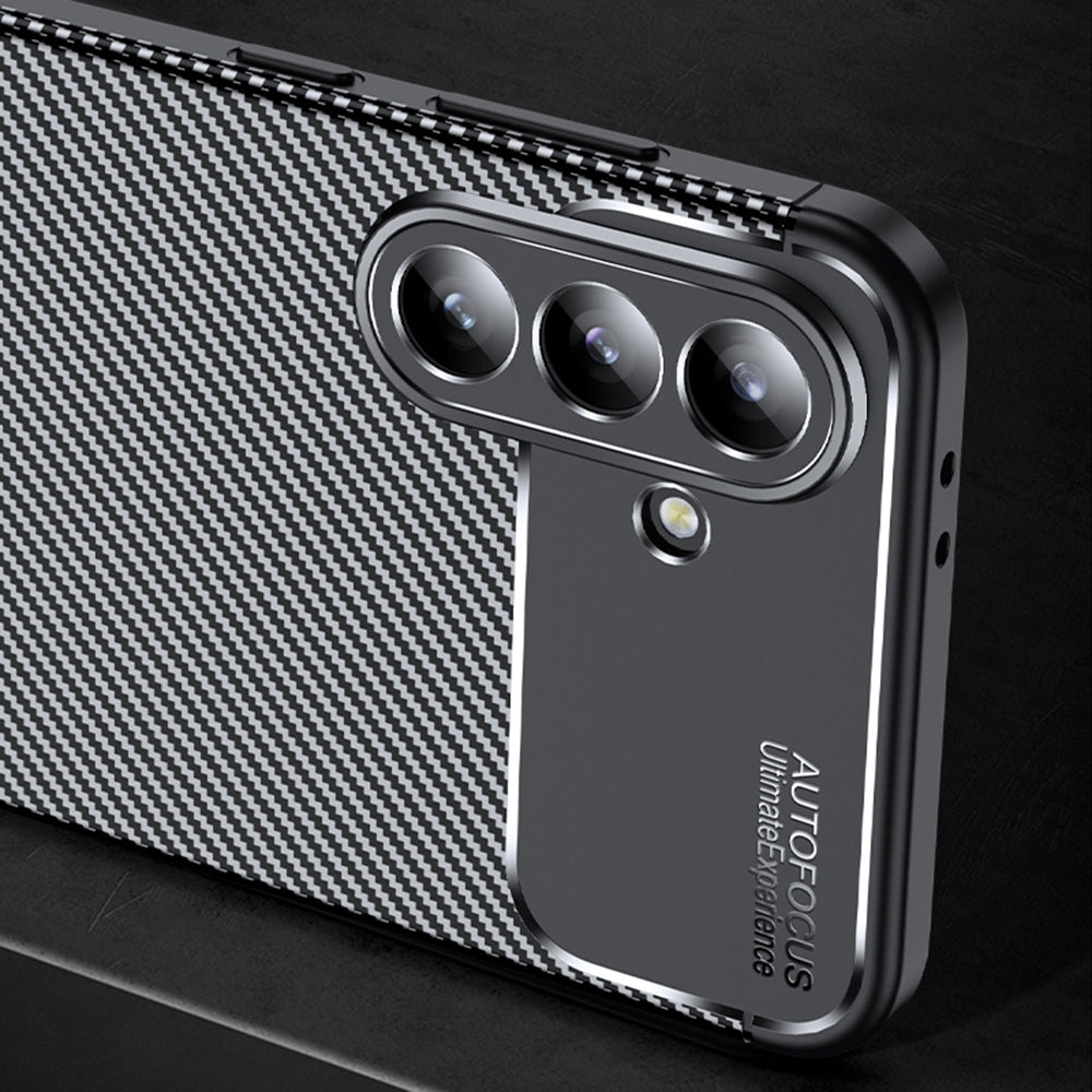 Maska za Samsung Galaxy A56 A566, Techsuit, CarbonFiber, Crna