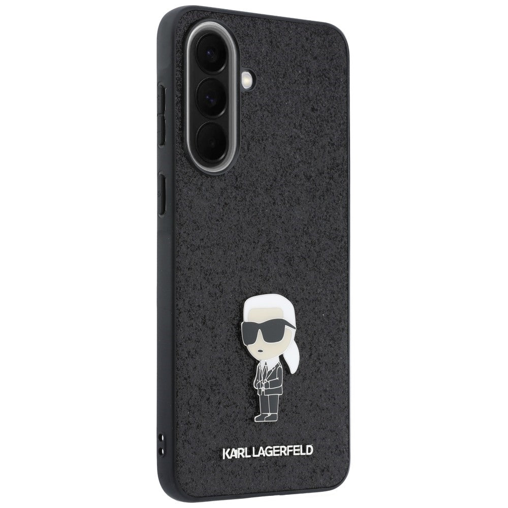 Maska za Samsung Galaxy A57 5G, Karl Lagerfeld, Glitter Fixed Ikonik Karl, Crna