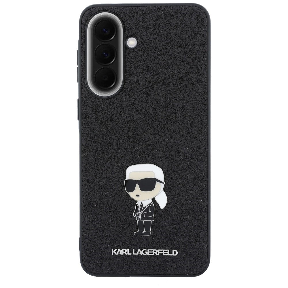 Maska za Samsung Galaxy A57 5G, Karl Lagerfeld, Glitter Fixed Ikonik Karl, Crna