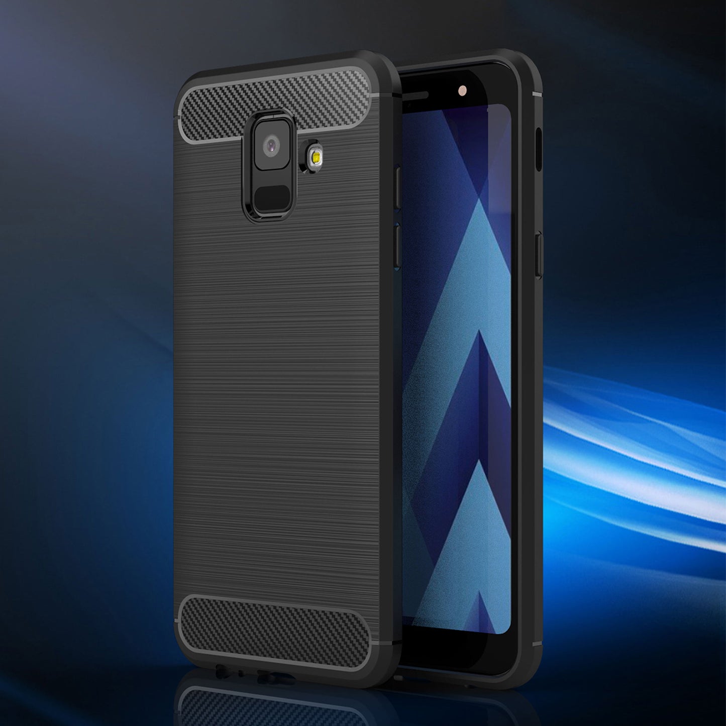 Maska za Samsung Galaxy A6 (2018) A600, Techsuit, Karbon, Crna