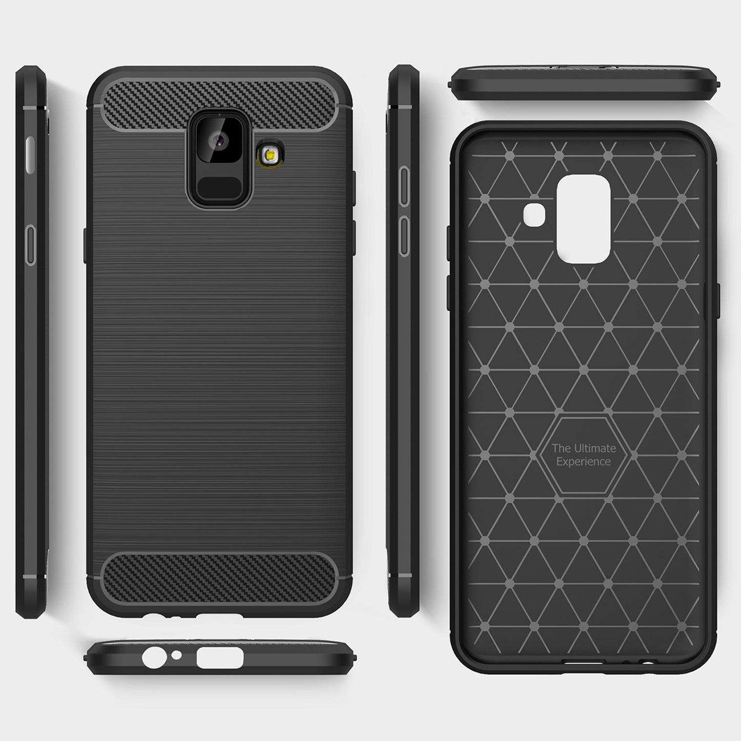 Maska za Samsung Galaxy A6 (2018) A600, Techsuit, Karbon, Crna