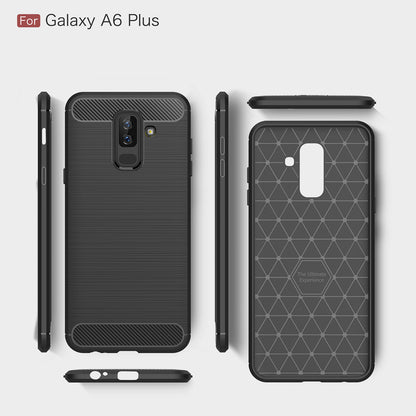Maska za Samsung Galaxy A6 Plus (2018) A605, Techsuit, Karbon, Crna