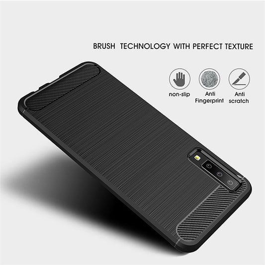 Maska za Samsung Galaxy A7 (2018) A750, Techsuit, Karbon, Crna