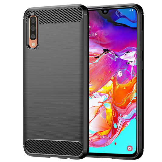 Maska za Samsung Galaxy A70s A707 / A70 A705, Techsuit, Karbon, Crna
