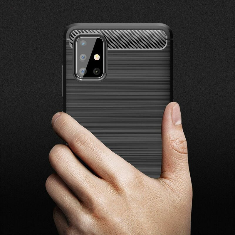 Maska za Samsung Galaxy A71 A715, Techsuit, Karbon, Crna