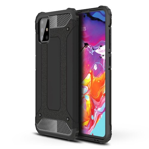 Maska za Samsung Galaxy A71 A715, Techsuit, Hybrid Armor, Crna