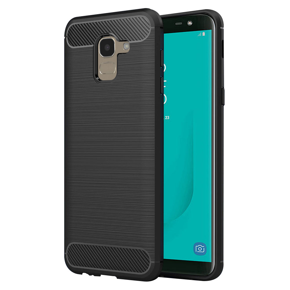 Maska za Samsung Galaxy J6 J600, Techsuit, Karbon, Crna