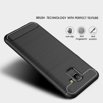 Maska za Samsung Galaxy J6 J600, Techsuit, Karbon, Crna