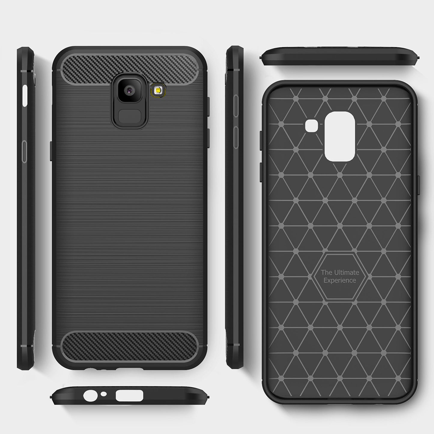 Maska za Samsung Galaxy J6 J600, Techsuit, Karbon, Crna