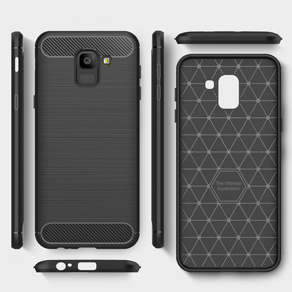 Maska za Samsung Galaxy J6 J600, Techsuit, Karbon, Crna