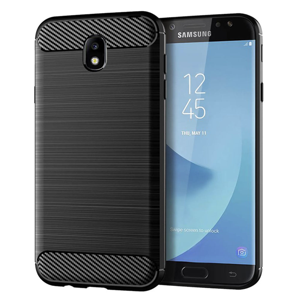 Maska za Samsung Galaxy J7 (2017) J730, Techsuit, Karbon, Crna