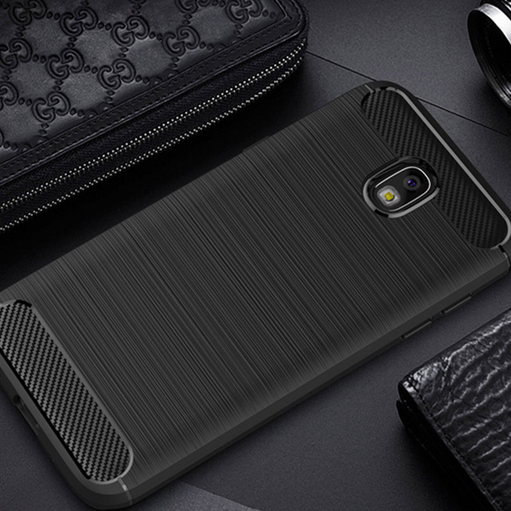 Maska za Samsung Galaxy J7 (2017) J730, Techsuit, Karbon, Crna